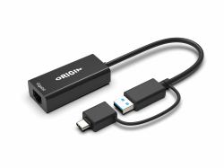 Origin Storage OS-HUB-USB3/C-RJ45 changeur de genre de câble USB3.0/USB-C Noir 