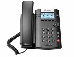 Poly 201 téléphone fixe Noir 2 lignes LED  - Version UK