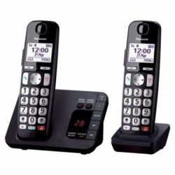 Panasonic KX-TGE822EB téléphone Téléphone DECT Identification de l'appelant Noir  - Version UK