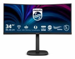 Philips 3000 series 34B2U3600C/00 écran plat de PC 86,4 cm [34"] 3440 x 1440 pixels Wide Quad HD LCD Noir 