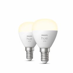 Philips Hue White Pack de 2 sphérique E14 