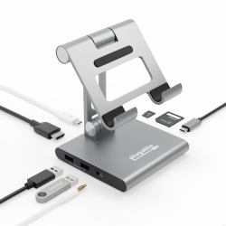Plugable Technologies UDS-7IN1 chariot et support multimédia Argent Tablette 