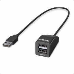 Plugable Technologies USB2-2PORT hub & concentrateur USB 2.0 480 Mbit/s Noir 