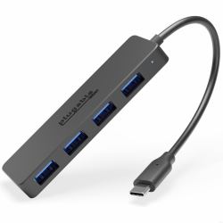 Plugable Technologies USBC-HUB4A hub & concentrateur USB 3.2 Gen 1 [3.1 Gen 1] Type-C 5000 Mbit/s Noir 