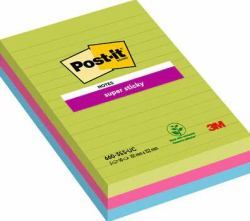 Post-It 7100235020 Rectangle Bleu, Vert, Rose 90 feuilles Auto-adhésif 