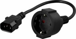 PowerWalker 91015003 câble électrique Noir 0,2 m Coupleur C14 CEE7/3 