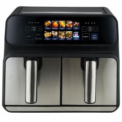 ProfiCook PC-FR 1287 H Double 8 L Autonome 2200 W Friteuse d’air chaud Noir, Acier inoxydable 