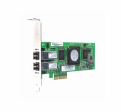 QLogic 4-Gbps dual port Channel Fibre Channel to x4 PCI Express host bus adapter, multi-mode optic carte et adaptateur d'interfaces 