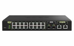QNAP QSW-M2116P-2T2S commutateur réseau Géré L2 2.5G Ethernet Connexion Ethernet, supportant l'alimentation via ce port [PoE] Noir 