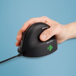 R-Go Tools Souris Ergonomique R-Go HE Break avec logiciel de pause, droiter, moyen [longueur de la main 165-185 mm], filaire, noir 