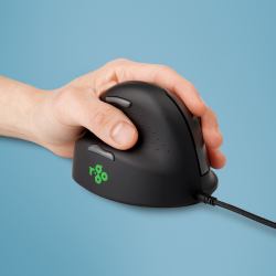 R-Go Tools Souris Ergonomique R-Go HE Break avec logiciel de pause, gaucher, moyen [longueur de la main 165-185 mm], filaire, noir 