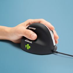 R-Go Tools Souris Ergonomique R-Go HE Break avec logiciel de pause, gaucher, grand [longueur de la main > 185 mm], filaire, noir 