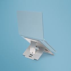 R-Go Tools Support pour ordinateur portable R-Go Riser Flexible, pliable et réglable, ergonomique, aluminium Hylite, argent 