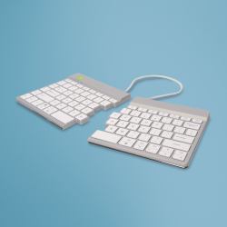 R-Go Tools Clavier ergonomique R-Go Split Break avec logiciel de pause, clavier ergonomique divisé, QWERTY [US], bluetooth, blanc  - Version Allemande