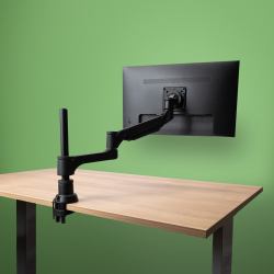 R-Go Tools Bras d'écran R-Go Caparo, bras d'écran réglable avec vérin à gaz, 100% circulaire, capacité de charge de 3 à 9 kg, noir 