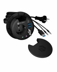RaidSonic ICY BOX IB-HUB1430-CR prise de courant Noir 