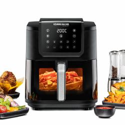 Rommelsbacher FRH 1700 friteuse Unique 8 L Autonome 1700 W Friteuse d’air chaud Noir, Acier inoxydable 