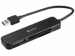 Sandberg 134-32 lecteur de carte mémoire USB 3.2 Gen 1 [3.1 Gen 1] Noir 