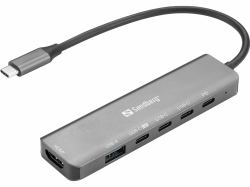Sandberg 136-77 station d'accueil Avec fil USB 3.2 Gen 1 [3.1 Gen 1] Type-C Gris 