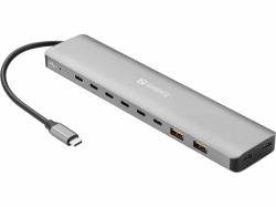 Sandberg 136-80 station d'accueil Avec fil USB 3.2 Gen 2 [3.1 Gen 2] Type-C Gris 