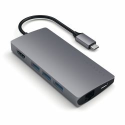 Satechi Multi-Port Adapter V2 Dock st. USB 3.2 Gen 1 [3.1 Gen 1] Type-C Gris 
