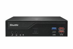 Shuttle Slim PC DH770 , S1700, 2x HDMI, 2x DP , 2x 2.5G LAN, 2x COM, 8x USB, 1x 2.5", 2x M.2, fonctionnement permanent 24/7, attaches VESA 
