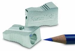 Snopake Metal Wedge Single Sharpener Box - Silver- 1 Box of 20
