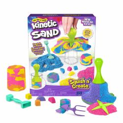 Spin Master Kinetic Sand COFFRET SQUISH N'CREATE 382 G + 5 ACCESSOIRES 