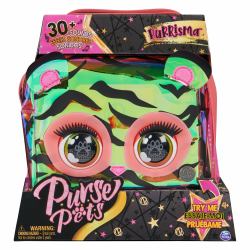 Spin Master Purse Pets - TIGRE HOLOGRAPHIQUE - ANIMAL INTERACTIF FORMAT SAC À MAIN - Sac pour Enfant Tigre Qui Cligne Des Yeux - À L'Epaule Ou En Bandoulière - Sons Et Modes De Jeu - Jouet Enfant 4 Ans Et + 