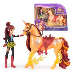 Spin Master Unicorn Academy - L'Ecole des Licornes - Licorne Cinder + Poupée Valentina - Licorne, Poupée Et Accessoires À Collectionner- Jouets Inspirés De La Série L'Ecole des Licornes - Jouet Enfant 4 Ans Et + 
