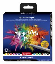 Staedtler Pigment Arts Brush Pen Basic Colors stylo-feutre Multicolore 12 pièce[s] 