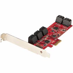 StarTech.com Carte PCI Express SATA 10 ports - Carte Contrôleur PCIe SATA - 6Gbps - ASM1166 Non-Raid - Convertisseur PCI Express 2.0 vers SATA - Connecteurs SATA Empilés - Carte d'Extension SATA 