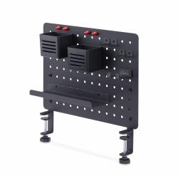 StarTech.com Panneau Perforé à Pinces avec Accessoires, 42 x 32cm, Panneau Perforé en Acier, Organisateur de Rangement de Bureau, Panneau Perforé à Fixer sur un Bureau, Noir 