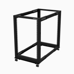 StarTech.com Rack Serveur Mobile 18U 4 Poteaux, Rack Réseau 19" 4 Poteaux avec Roulettes, Rack Roulant avec Profondeur Ajustable pour PC/AV/Données/Informatique - Roulettes, Pieds de nivellement ou Fixation au Sol 