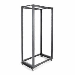 StarTech.com Rack Serveur Mobile 42U à 4 Montants, Rack Réseau 19" à 4 Montants avec Roulettes, Rack Roulant avec Profondeur Ajustable pour PC/AV/Données/IT - Roulettes, Pieds de Mise à Niveau ou Montage au Sol 