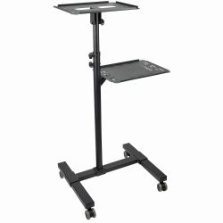 StarTech.com Table Vidéoprojecteur et Ordinateur Portable - Support Projecteur Robuste [2 Étagères; max. 10kg chacune] - Ajustable en Hauteur - Chariot Présentation Mobile - Roues Vérouillables 