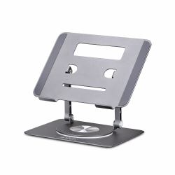 StarTech.com Support Rotatif pour PC Portable, Base Pivotante à 360&deg;, Support Rotatif pour Bureau, Hauteur et Inclinaison Réglables, Poids Max 5kg, Construction en Aluminium, Design Portable 