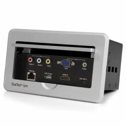 StarTech.com Boîtier de connexion pour table de réunion - HDMI / VGA / Mini DP vers sortie HDMI avec port USB à charge rapide 