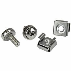 StarTech.com Lot de 100 vis M5 de 12mm, Écrous Cage à Trous Carrés et Outil d'Installation, Kit de Fixation pour Baies de Serveurs, Armoires et Boîtiers de 19" ou 10", Argent - TAA 