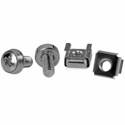 StarTech.com Lot de 50 Vis M6 de 12mm, Écrous Cage à Trou Carré et Outil d'Installation, Kit de Fixation pour Baies de Serveurs, Armoires et Boîtiers de 19" ou 10", Argent - TAA 