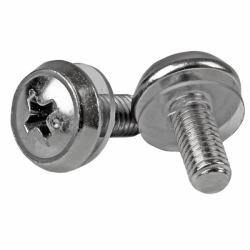 StarTech.com Lot de 100 Vis M5 de 12mm, Vis de Fixation pour Baies de Serveurs de 19" ou 10", Armoires et Boîtiers, Argent, TAA 