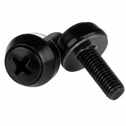 StarTech.com Lot de 100 Vis M5 de 12mm, Vis de Fixation pour Baies de Serveurs de 19" ou 10", Armoires et Boîtiers, Noir, TAA 