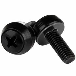 StarTech.com Lot de 50 Vis M6 de 12mm, Vis de Fixation pour Baies de Serveurs de 19" ou 10", Armoires et Boîtiers, Noir - TAA 
