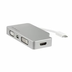 StarTech.com Adaptateur Multiport USB-C avec HDMI/VGA/Mini DisplayPort ou DVI - Convertisseur Moniteur USB Type C vers HDMI 1.4 ou mDP 1.2 [4K] - VGA ou DVI [1080p] - Aluminium Argenté 