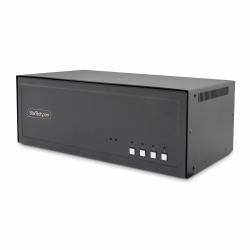 StarTech.com Switch KVM Sécurisé à 4 Ports pour 4 Moniteurs, DVI, NIAP 4.0 KVM de Bureau, Boîtier Métallique, Port CAC, Commutateur KVM, Made in USA 