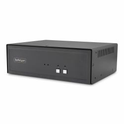 StarTech.com Switch KVM Sécurisé à 2 Ports pour Deux Écrans, HDMI ou DisplayPort, 4K 60 Hz, KVM de Bureau NIAP 4.0, Boîtier Métallique, Port CAC, Made in USA 