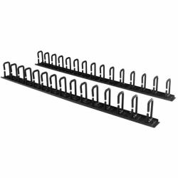 StarTech.com Lot de 2 Systèmes de Gestion des Câbles pour Rack Serveur Vertical 20U avec Crochets à Anneau en D, Panneaux de Gestion des Câbles pour Tack Téseau 40U, 2 Organiseurs de Câbles de 91cm 
