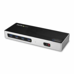 StarTech.com Station d'Accueil Double Écran 4K60Hz DisplayPort et HDMI - Dock USB-C et USB-A - Dock USB 3.0 pour PC Portables USB-C ou USB-A - 6x USB Type-A, GbE - USB 3.1 Gen 1 - Mac/Windows 