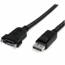 StarTech.com Câble DisplayPort à Montage sur Panneau 1m - 4K x 2K - Câble d'Extension DP 1.2 M/F - Câble d'Extension Vidéo DP avec Connecteur DP à Montage sur Panneau - Câble pour Moniteur DP 