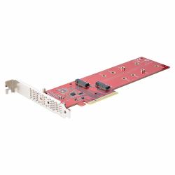 StarTech.com Adaptateur PCIe M.2 - PCIe x8/ x16 vers Double NVMe ou AHCI M.2 SSD - PCI Express 4.0, 7,8 Gbps par Disque, Bifurcation Requise - Carte PCIe Dual M.2 - Compatible Windows/Linux 